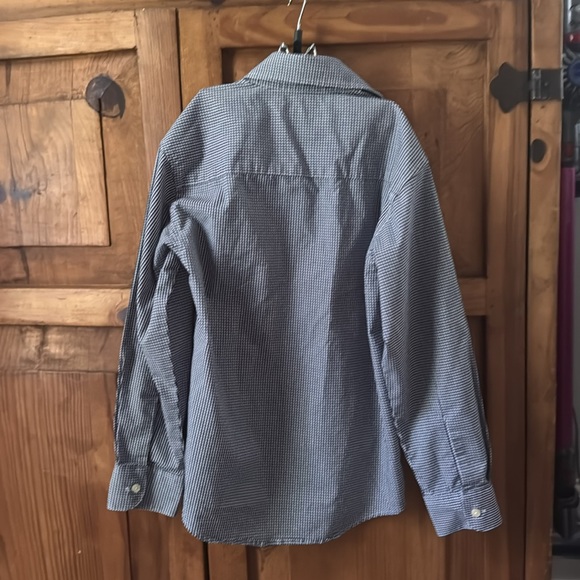 Chaps blue/white plaid button up, boys size 8 - Picture 3 of 3